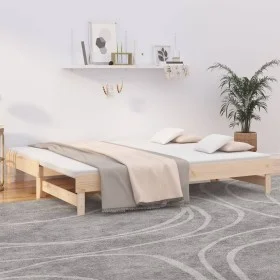 Removable sofa bed solid pine wood 2x(90x200) cm by vidaXL, Beds and slatted bases - Ref: Foro24-823379, Price: 130,84 €, Dis...