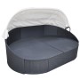 Gartenliege mit schwarzem Überdachung aus synthetischem Rattan von vidaXL, Betten im Freien - Ref: Foro24-41832, Preis: 560,5...