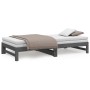 Sofá cama extraíble madera maciza de pino gris 2x(100x200) cm de vidaXL, Camas y somieres - Ref: Foro24-823401, Precio: 173,6...