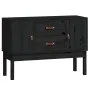 Sideboard aus massivem schwarzem Kiefernholz, 110 x 40 x 78 cm von vidaXL, Sideboards - Ref: Foro24-823528, Preis: 106,64 €, ...