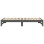 Sofá cama extraíble madera maciza de pino gris 2x(100x200) cm de vidaXL, Camas y somieres - Ref: Foro24-823401, Precio: 173,6...