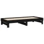 Sofá cama extraíble madera maciza de pino negro 2x(100x200) cm de vidaXL, Camas y somieres - Ref: Foro24-823378, Precio: 196,...