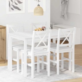 Juego de muebles de comedor 5 piezas blanco