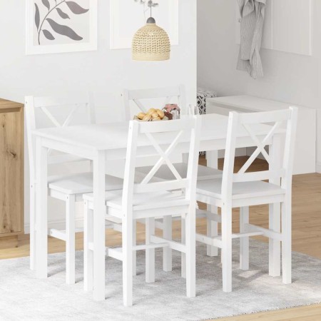 Juego de muebles de comedor 5 piezas blanco
