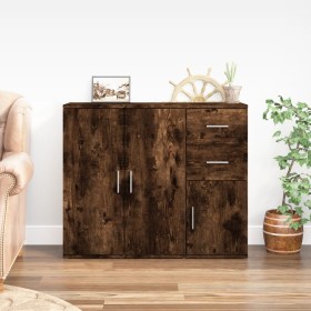 Aparador madera contrachapada roble ahumado 91x29,5x75 cm de vidaXL, Aparadores - Ref: Foro24-823274, Precio: 83,60 €, Descue...