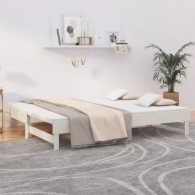 Removable sofa bed solid white pine wood 2x(100x200) cm by vidaXL, Beds and slatted bases - Ref: Foro24-823375, Price: 246,14...