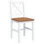 Juego de muebles de comedor 5 piezas marrón y blanco