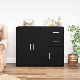 Schwarzes Sperrholz-Sideboard 91x29,5x75 cm von vidaXL, Sideboards - Ref: Foro24-823270, Preis: 83,03 €, Rabatt: %