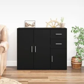 Schwarzes Sperrholz-Sideboard 91x29,5x75 cm von vidaXL, Sideboards - Ref: Foro24-823270, Preis: 80,77 €, Rabatt: %