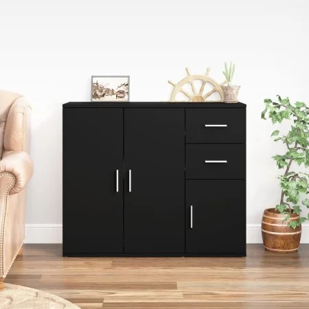 Schwarzes Sperrholz-Sideboard 91x29,5x75 cm von vidaXL, Sideboards - Ref: Foro24-823270, Preis: 83,15 €, Rabatt: %