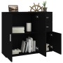 Aparador de madera contrachapada negro 91x29,5x75 cm de vidaXL, Aparadores - Ref: Foro24-823270, Precio: 86,39 €, Descuento: %