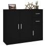 Aparador de madera contrachapada negro 91x29,5x75 cm de vidaXL, Aparadores - Ref: Foro24-823270, Precio: 86,39 €, Descuento: %