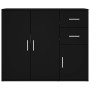 Aparador de madera contrachapada negro 91x29,5x75 cm de vidaXL, Aparadores - Ref: Foro24-823270, Precio: 86,39 €, Descuento: %