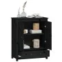 Hohes Sideboard aus massivem Zirbenholz schwarz 83x41,5x100 cm von vidaXL, Sideboards - Ref: Foro24-823518, Preis: 113,47 €, ...