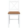Juego de muebles de comedor 5 piezas marrón y blanco