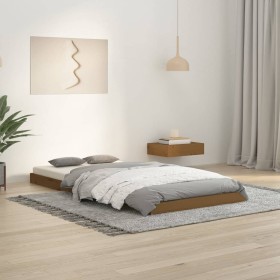 Estructura de cama individual madera pino marrón miel 90x190 cm