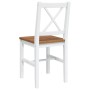 Juego de muebles de comedor 5 piezas marrón y blanco