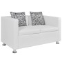 Sofá de 2 plazas de cuero artificial blanco de vidaXL, Sofás - Ref: Foro24-242212, Precio: 225,85 €, Descuento: %