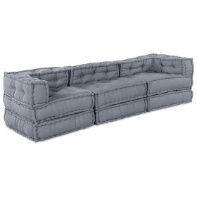 Almohada 3 pcs Gris 70 x 70 x 54 cm Poliéster Almohada 3 pcs Gris 70 x 70 x 54 cm Poliéster