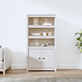 Hohes Sideboard aus massivem weißem Kiefernholz, 80 x 35 x 154 cm von vidaXL, Sideboards - Ref: Foro24-823520, Preis: 171,77 ...