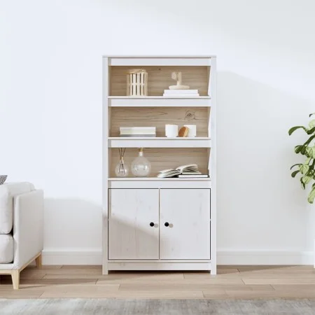 Hohes Sideboard aus massivem weißem Kiefernholz, 80 x 35 x 154 cm von vidaXL, Sideboards - Ref: Foro24-823520, Preis: 171,77 ...