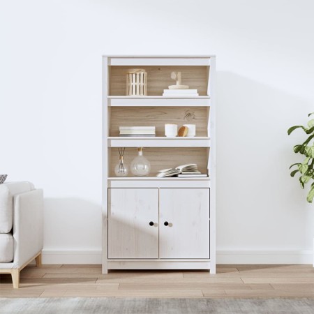 Hohes Sideboard aus massivem weißem Kiefernholz, 80 x 35 x 154 cm von vidaXL, Sideboards - Ref: Foro24-823520, Preis: 174,30 ...