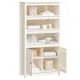 Hohes Sideboard aus massivem weißem Kiefernholz, 80 x 35 x 154 cm von vidaXL, Sideboards - Ref: Foro24-823520, Preis: 171,77 ...