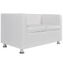 Sofá de 2 plazas de cuero artificial blanco de vidaXL, Sofás - Ref: Foro24-242212, Precio: 225,85 €, Descuento: %