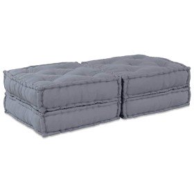 Almohada 2 pcs Gris 70 x 70 x 36 cm Poliéster Almohada 2 pcs Gris 70 x 70 x 36 cm Poliéster