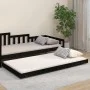 Solid black pine wood bed frame 100x200 cm by vidaXL, Beds and slatted bases - Ref: Foro24-823493, Price: 105,10 €, Discount: %