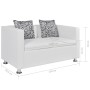 Sofá de 2 plazas de cuero artificial blanco de vidaXL, Sofás - Ref: Foro24-242212, Precio: 225,85 €, Descuento: %