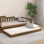 Honey brown solid pine wood bed frame 75x190 cm by vidaXL, Beds and slatted bases - Ref: Foro24-823512, Price: 61,52 €, Disco...