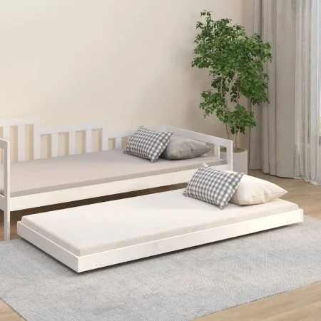 Solid white pine wood bed frame 75x190 cm by vidaXL, Beds and slatted bases - Ref: Foro24-823510, Price: 73,27 €, Discount: %