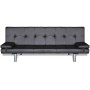 Sofá cama con dos cojines cuero artificial ajustable negro de vidaXL, Sofás - Ref: Foro24-241722, Precio: 189,87 €, Descuento: %