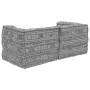 Almohada 2 pcs Gris Claro 70 x 70 x 54 cm Poliéster