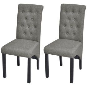 Sillas de comedor 2 unidades tela gris claro de vidaXL, Sillas de comedor - Ref: Foro24-242222, Precio: 201,43 €, Descuento: %