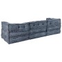Almohada 3 pcs Azul 70 x 70 x 54 cm Poliéster