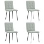 Sillas de comedor 4 unidades terciopelo gris claro