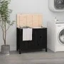 Wäschetruhe aus massivem schwarzem Kiefernholz, 88,5 x 44 x 76 cm von vidaXL, Wäschekörbe - Ref: Foro24-823583, Preis: 108,92...
