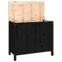 Wäschetruhe aus massivem schwarzem Kiefernholz, 88,5 x 44 x 76 cm von vidaXL, Wäschekörbe - Ref: Foro24-823583, Preis: 108,92...