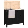 Wäschetruhe aus massivem schwarzem Kiefernholz, 88,5 x 44 x 76 cm von vidaXL, Wäschekörbe - Ref: Foro24-823583, Preis: 108,92...