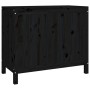 Wäschetruhe aus massivem schwarzem Kiefernholz, 88,5 x 44 x 76 cm von vidaXL, Wäschekörbe - Ref: Foro24-823583, Preis: 109,93...