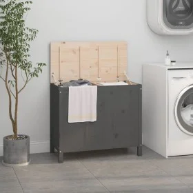 Laundry trunk solid gray pine wood 88.5x44x76 cm by vidaXL, Laundry baskets - Ref: Foro24-823581, Price: 109,98 €, Discount: %