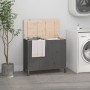Wäschetruhe aus massivem, grauem Kiefernholz, 88,5 x 44 x 76 cm von vidaXL, Wäschekörbe - Ref: Foro24-823581, Preis: 110,96 €...