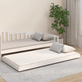 Estructura de cama madera maciza de pino blanco 80x200 cm