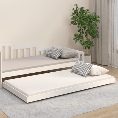 Massives Bettgestell aus weißem Kiefernholz, 80 x 200 cm von vidaXL, Betten und Lattenroste - Ref: Foro24-823500, Preis: 79,3...
