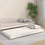 Massives Bettgestell aus weißem Kiefernholz, 80 x 200 cm von vidaXL, Betten und Lattenroste - Ref: Foro24-823500, Preis: 78,3...