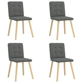 Sillas de comedor giratorias 4 unidades tela gris oscuro