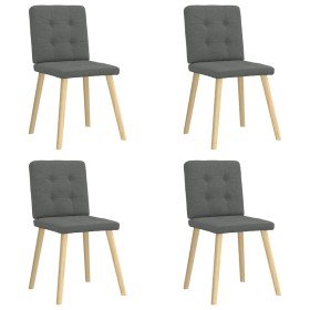 Sillas de comedor giratorias 4 unidades tela gris oscuro Sillas de comedor giratorias 4 unidades tela gris oscuro
