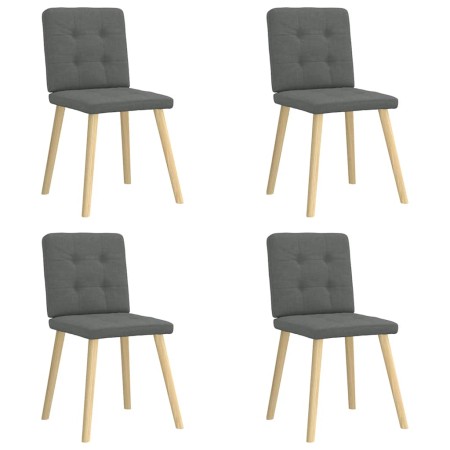 Sillas de comedor giratorias 4 unidades tela gris oscuro